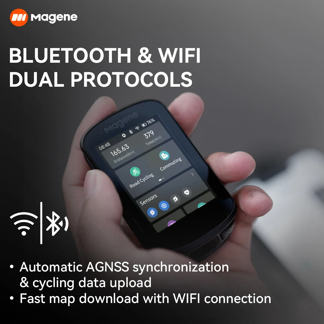 Magene C506 SE GPS Bike Computer - Navigation, WiFi, Bluetooth, Cycle Speedometer, Digital Stopwatch, 2.4 Odometer, Indoor Cycling