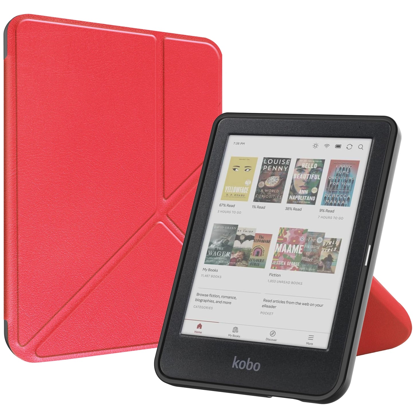 Smart Case for Kobo Clara Colour/BW/2E – Multi-Folding Stand, Magnetic Cover, Soft Back, Auto Sleep/Wake
