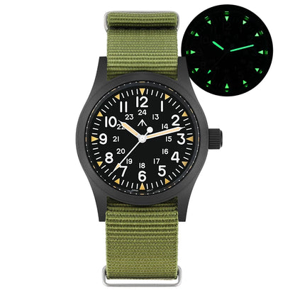 Militado ML05 Vintage Quartz Watch 38mm with VH31 Movement, Domed Sapphire Crystal, AR Coating & Luminous Dial