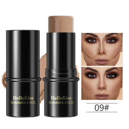 Face Brown Bronzer Contour Stick - Foundation Makeup Pen, Long-Lasting Smooth Contour, Shadow Blusher & Highlight Concealer Cosmetics