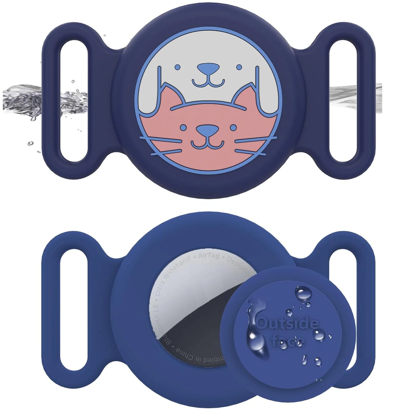 Airtag Dog Collar Holder – Silicone Protective Case for Apple AirTag, Full Body Cover Fits All Collar Sizes