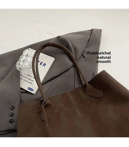2025 Women’s Faux Suede Handbag – High-Quality, Versatile Large Capacity Shoulder Bag