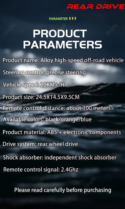 DK087 1:16 2WD Brushless High-Speed RC Drift Car – Off-Road Remote Control Truck with LED Lights, 20KM/H Racing Toy Model