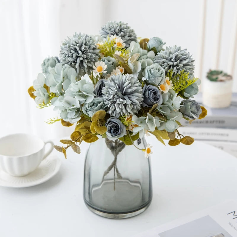 7-Piece Chamomile Faux Flower Arrangement — Flowerpot Ornament & Wedding Accessory