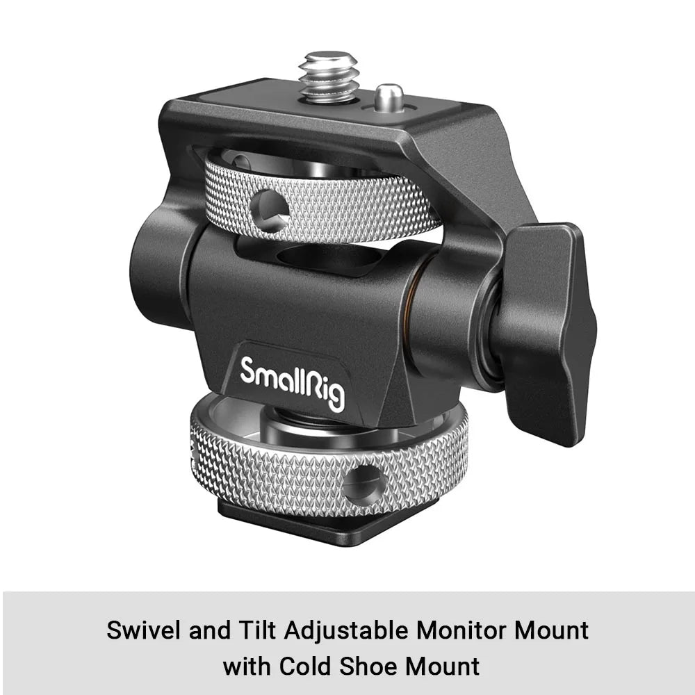 SmallRig DSLR Camera Clamp – Swivel & Tilt Adjustable Monitor Mount with Screws for Monitor, Flash Light & DIY Attachment (2903B)