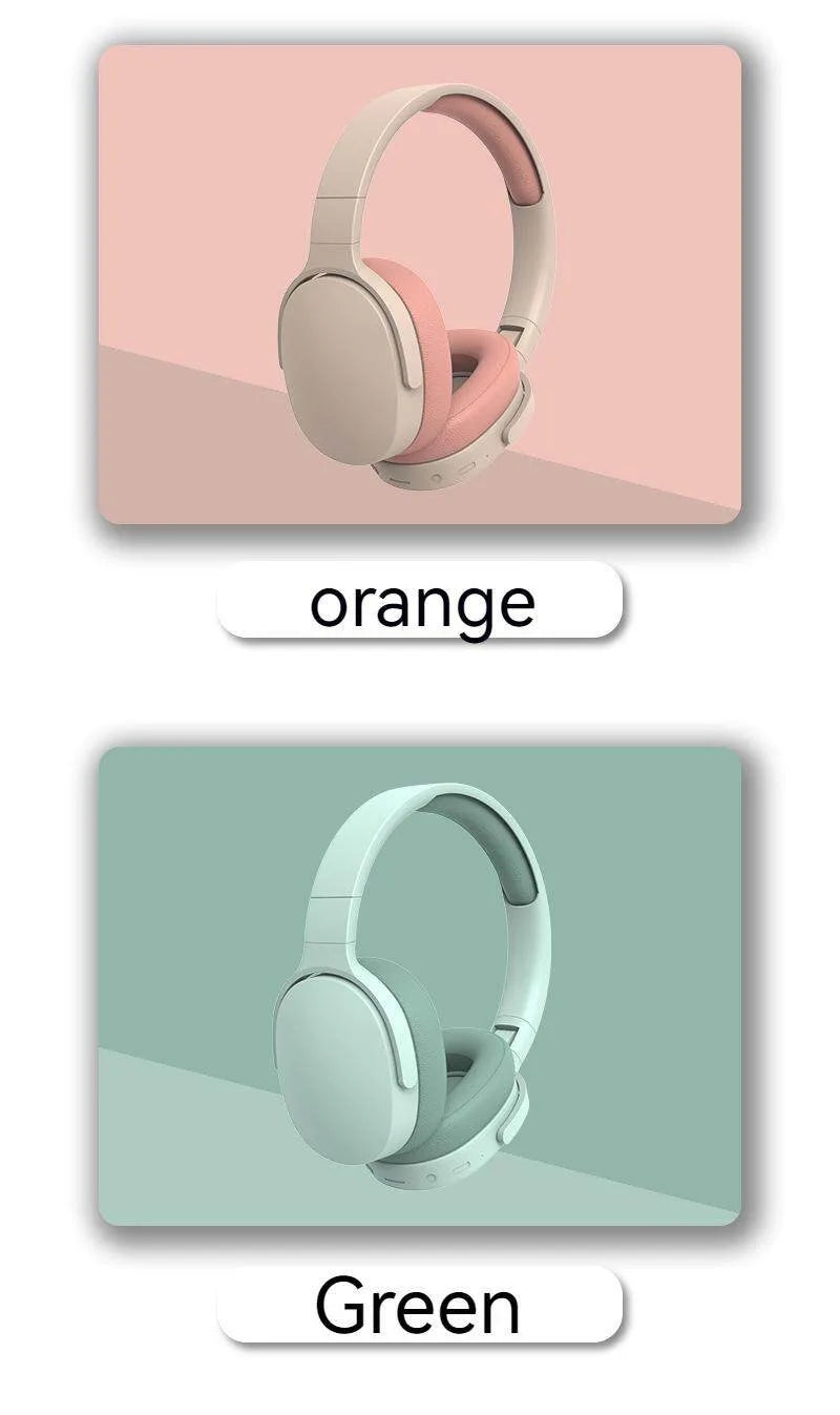 #P2961 Wireless Bluetooth 5.3 Headphones – Over-Ear HiFi Stereo Sports Earphones with TF/AUX Music Player & HD Mic