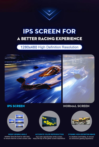 SimRuito 10.3-Inch Racing Dashboard - Sim Racing Steering Wheel Display for PC Speed and Car Data