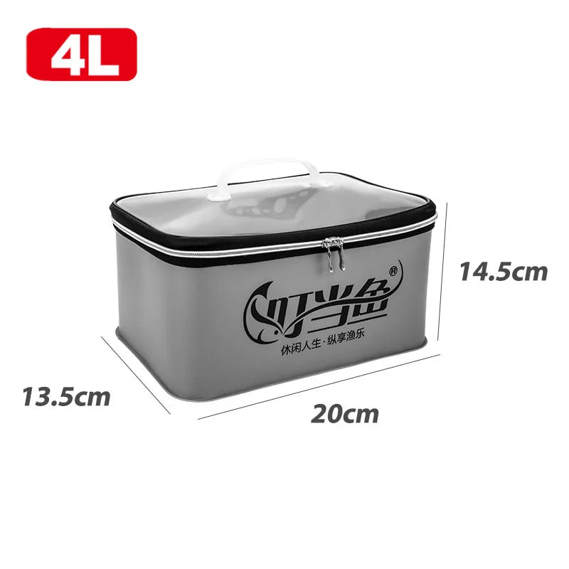 Multifunction EVA Folding Fishing Bag – Live Fish Bucket and Water Container, 4L/6L/10L/14L Tackle Storage Case