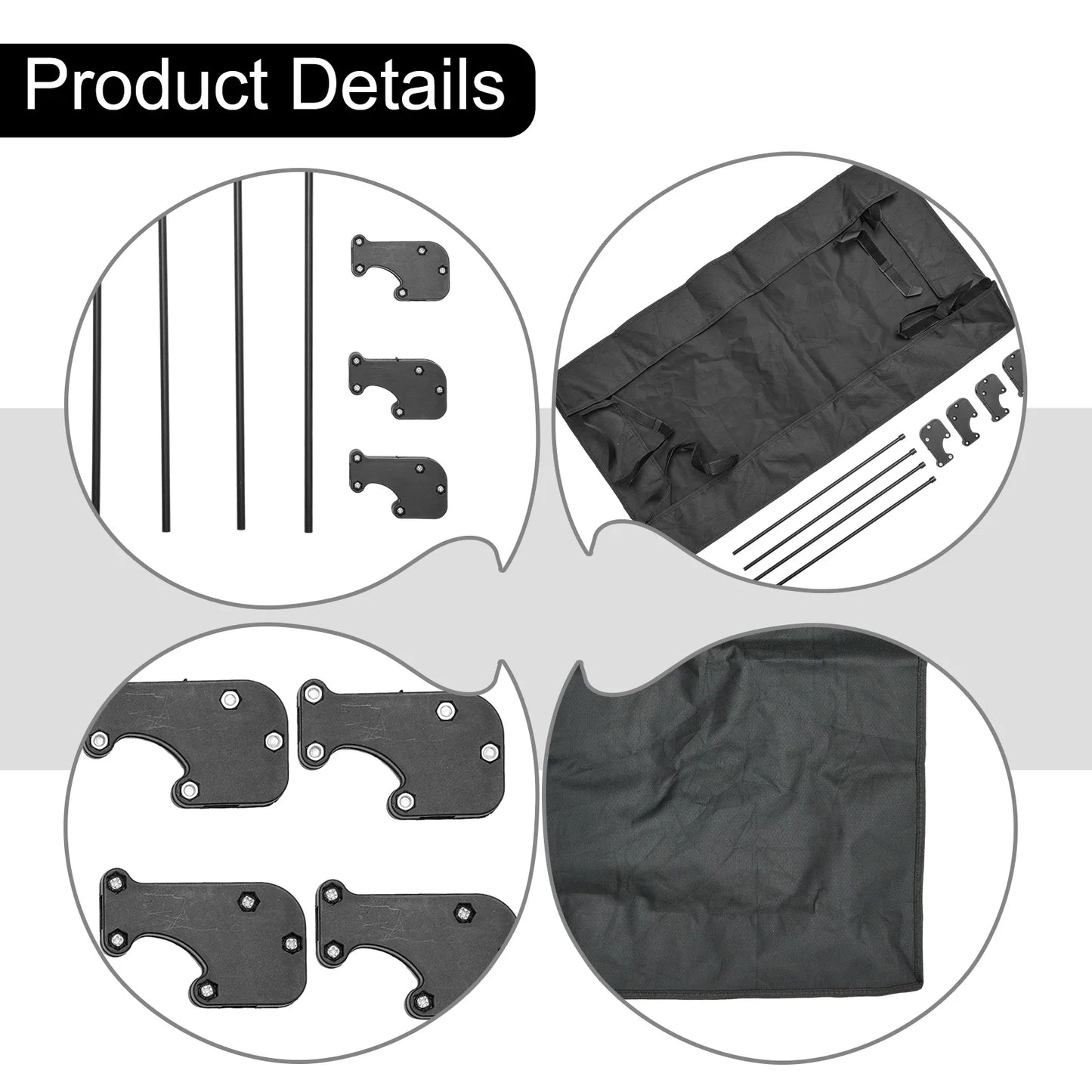 Removable Wagon Awning Canopy Sun Shade Cover for Trolley Cart with PE Cloth Tube Shelter