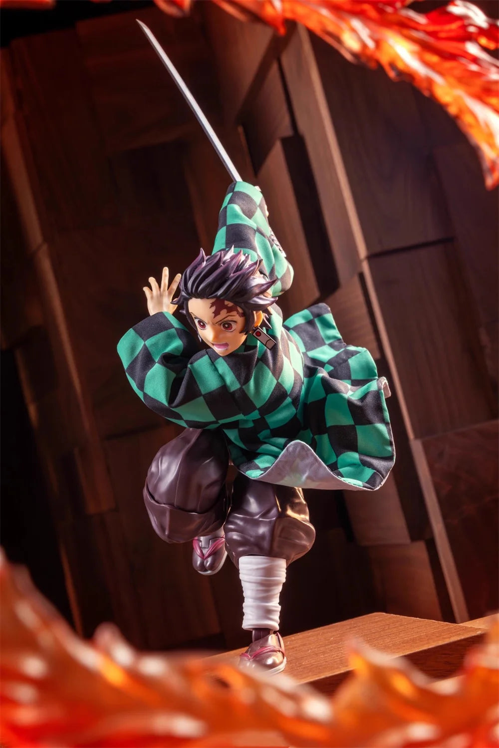 1/12 Scale Demon Slayer Action Figure – Tomioka Giyuu & Kamado Tanjirou with Grid Cloak Kimono for 6" Body Models