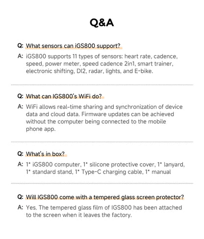 iGPSPORT iGS800 Touchscreen Bike Computer - Professional GPS, Map Navigation, WiFi, ANT+, 50H Battery Life