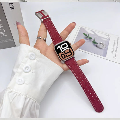 Genuine Leather Straps for Apple Watch – 40mm-49mm Bands for Series 5/6/7/8/9/10, SE & Ultra
