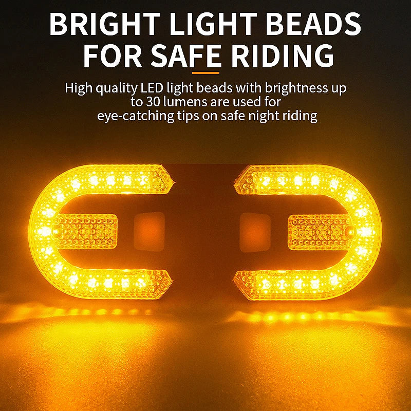 Bicycle Turn Signal Light - Wireless Remote Control LED Taillight, USB Rechargeable Rear Warning Lamp, Bike Accessories
