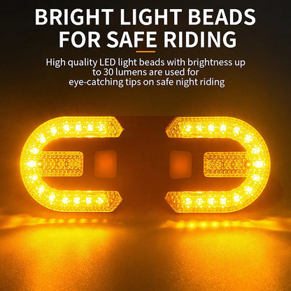 Bicycle Turn Signal Light - Wireless Remote Control LED Taillight, USB Rechargeable Rear Warning Lamp, Bike Accessories