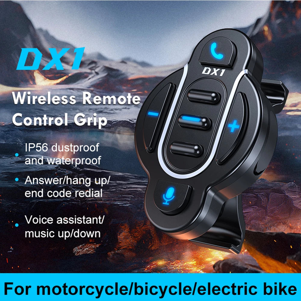 Universal Smart Bluetooth 5.4 Remote Control - Waterproof Wireless Media Controller for Motorcycle Helmet & Bike Handlebar