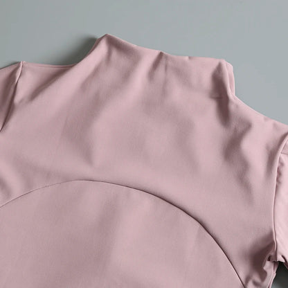 New Yoga Wear Ladies Coat – High Elastic Loose Fitness Top, Long Sleeve Stand-Up Collar for Exercise