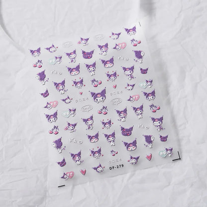 Cute Snoopy 5D Nail Stickers – Cartoon Anime Nail Art Decoration