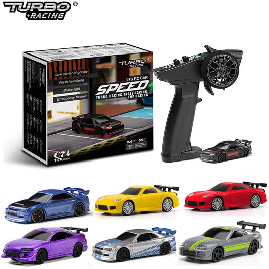Turbo Racing 1:76 RC Drift Car | C64/C72/C73/C74 with Gyro & Full Remote Control for Kids & Adults