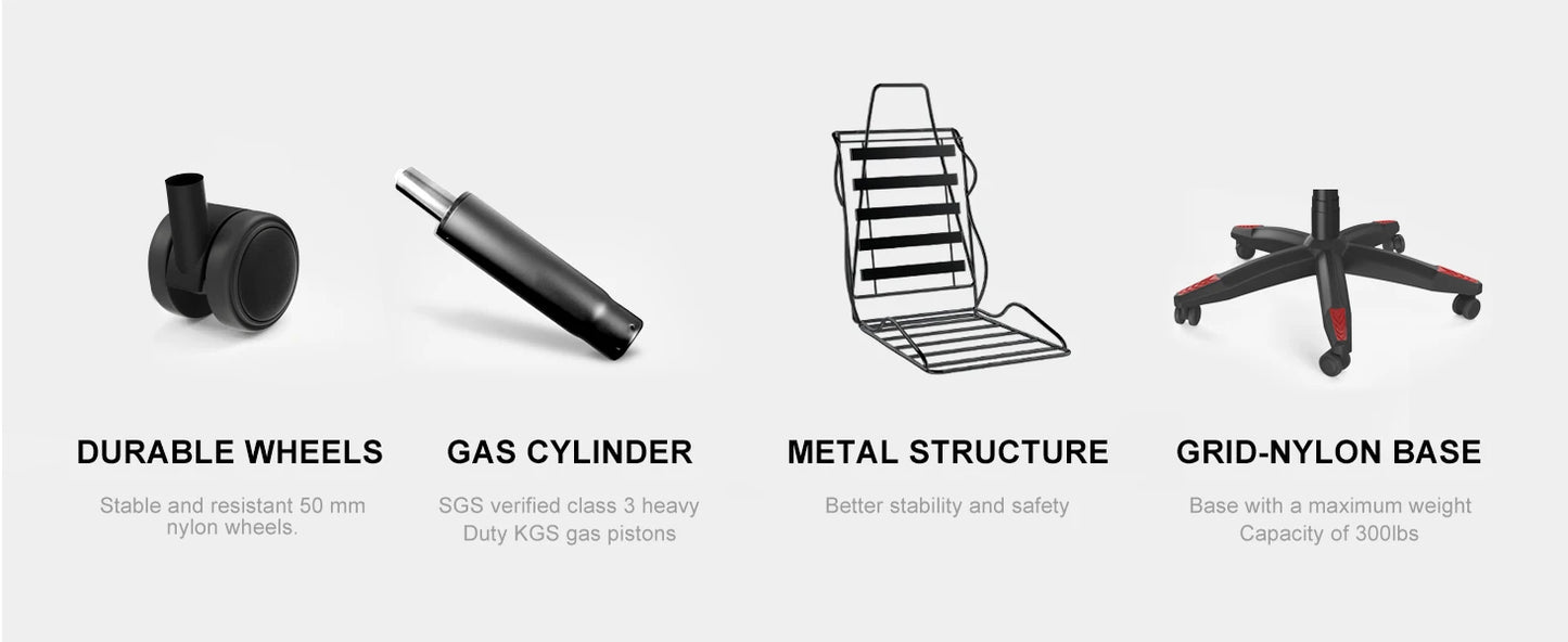 RGB Gaming Chair with LED Lights – Ergonomic PU Leather High Back Reclining Office Chair with Headrest