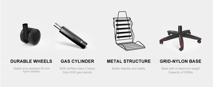 RGB Gaming Chair with LED Lights – Ergonomic PU Leather High Back Reclining Office Chair with Headrest