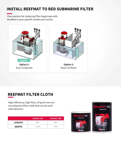Original Red Sea ReefMat Filter Roll Replacement Set — Fits ReefMat 250, 500 & 1200