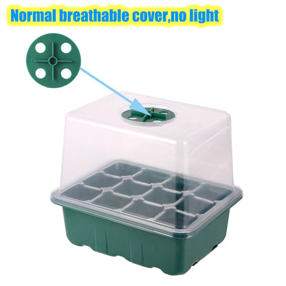 LED Grow Light with 6/12-Hole Seed Starter Trays — Indoor Plant Germination & Seedling Growing Box