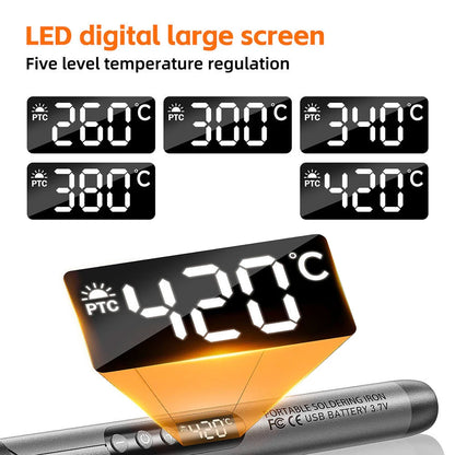 Multifunctional USB Electric Soldering Iron Kit – Adjustable 300–450℃ Digital Welding Tool Set