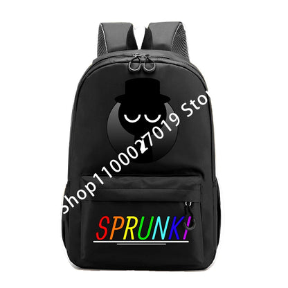 Sprunkis Cartoon Anime Backpack for Boys & Girls – Breathable, Wear-Resistant Canvas Schoolbag for Kids