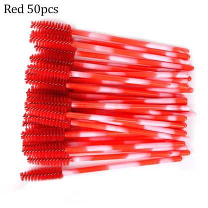 50PCS Reusable Eyelash Brushes – Mascara Wands Spoolers for False Lashes & Eyelash Extensions