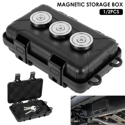 1-2Pcs Upgraded Magnetic Key Holder – Waterproof & Rustproof Under Car Key Box (Multifunctional Spare Key Hider)