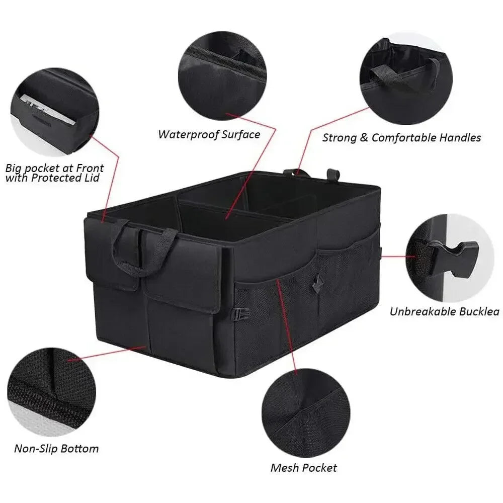 Car Trunk Storage Bag – Folding Multifunction Container, Tool & Food Organizer Box for Universal Cars