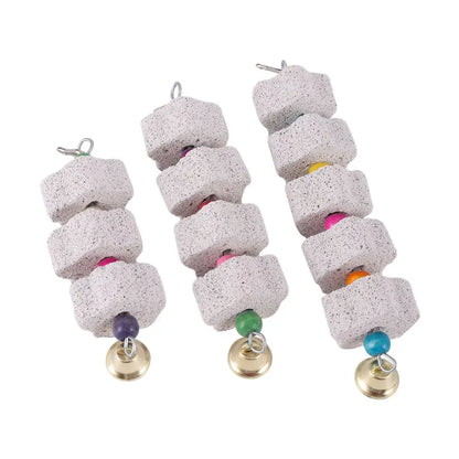 Stone Mineral Chew Toy for Parrots - Flower-Shaped Bird Cage Ornament - Pet Supplies for Healthy Beak Grinding and Chewing