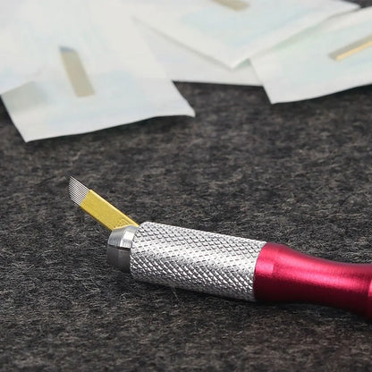 50pcs PCD Microblading Eyebrow Needles – F12/14/19 Tebori Blades for 3D Embroidery Manual Pen