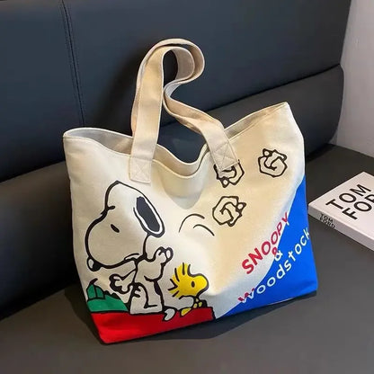 Snoopy Girl Cartoon Canvas Bag – Cute, Lightweight, Large Capacity Shoulder Bag for Travel & Casual Use