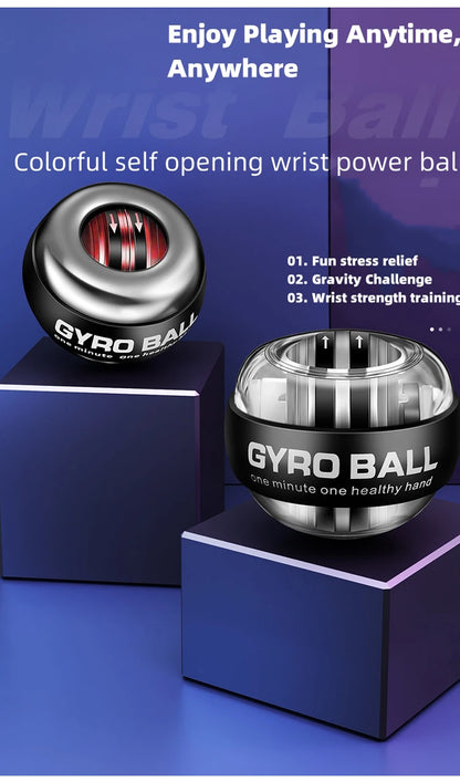 Gyroball Powerball Forearm Exerciser — Gyroscope Muscle Trainer for Wrist & Hand Fitness