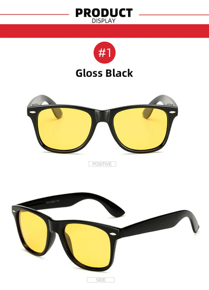 VIVIBEE Classic Night Vision Glasses — Square Polarized UV400 Yellow Lenses for Men & Women, Driving Sunglasses 2025