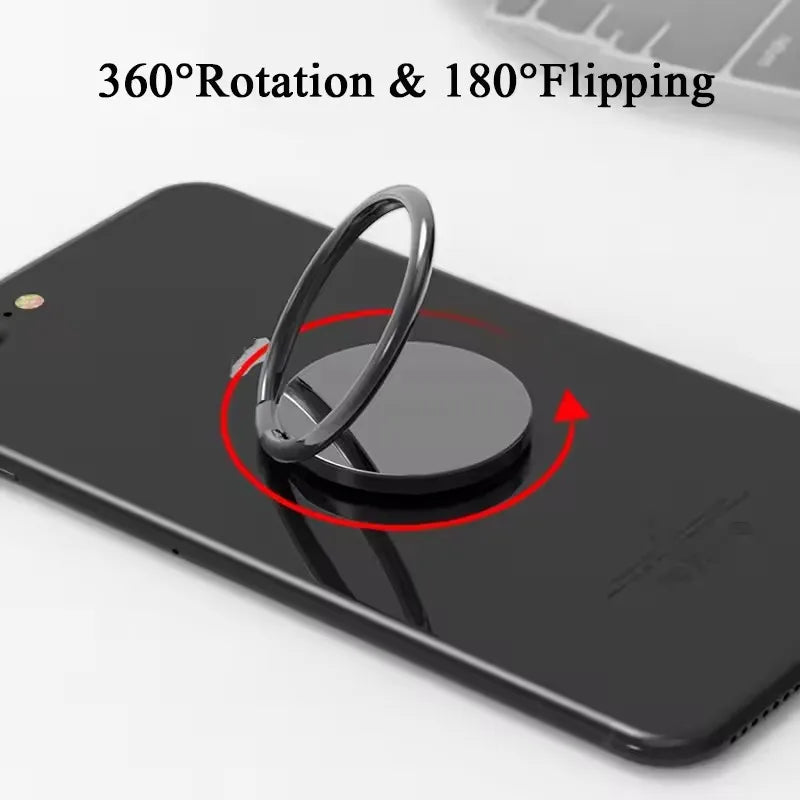 Universal Luxury 360° Rotatable Spin Phone Holder - Magnetic Metal Finger Ring Stand for iPhone & Smartphones