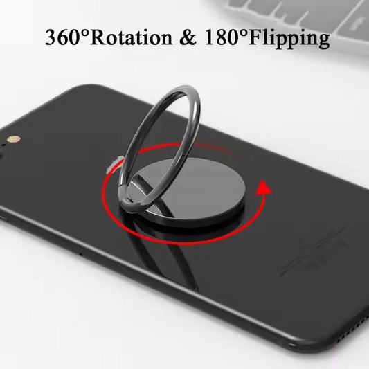 Universal Luxury 360° Rotatable Spin Phone Holder - Magnetic Metal Finger Ring Stand for iPhone & Smartphones