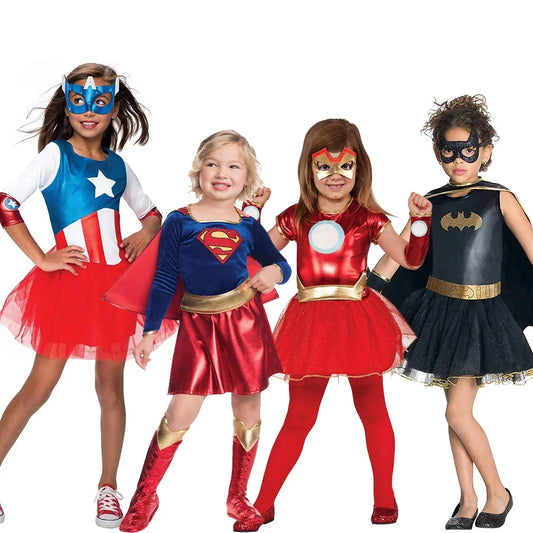 American Girl Supergirl Costume – Fancy Dress-Up Outfit for Kids Halloween & Purim Cosplay