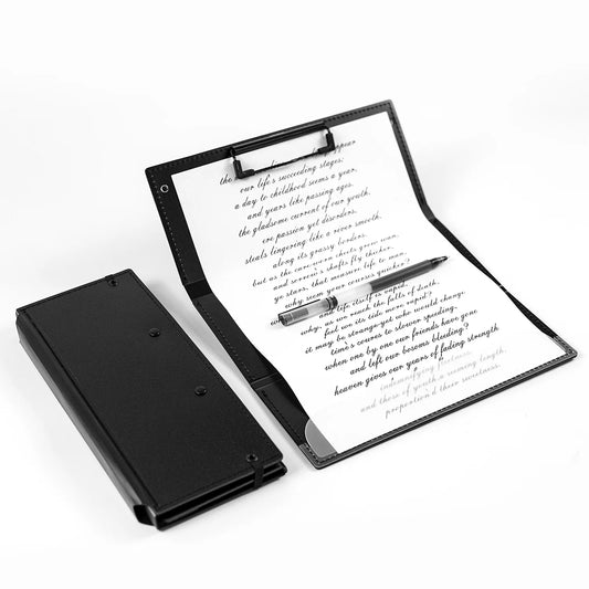Nurse Folding Clipboard – Portable Black 9.48in Clipboard for Doctors, Nurses & Nursing Students, Office Supplies