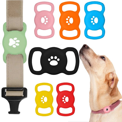 Airtag Dog Collar Holder – Silicone Protective Case for Apple AirTag, Full Body Cover Fits All Collar Sizes