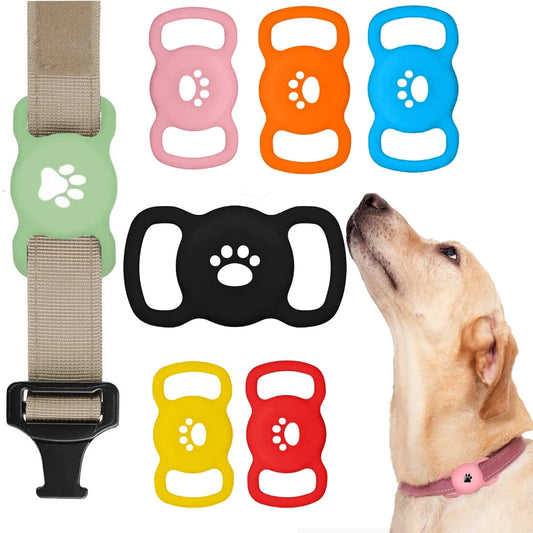 Airtag Dog Collar Holder – Silicone Protective Case for Apple AirTag, Full Body Cover Fits All Collar Sizes