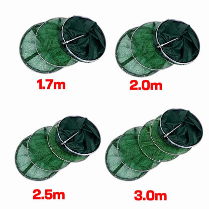 Folding Fishing Net 1.7m-3m – Large Shrimp, Carp & Crab Trap Creel for Surfcasting Accessories