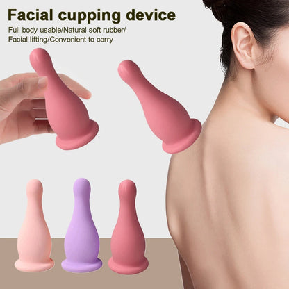 Silicone Vacuum Cupping Massage Set – Anti-Cellulite Body Cups & Facial Suction Cups for Face, Neck Lift, Gua Sha & Anti-Wrinkle Care