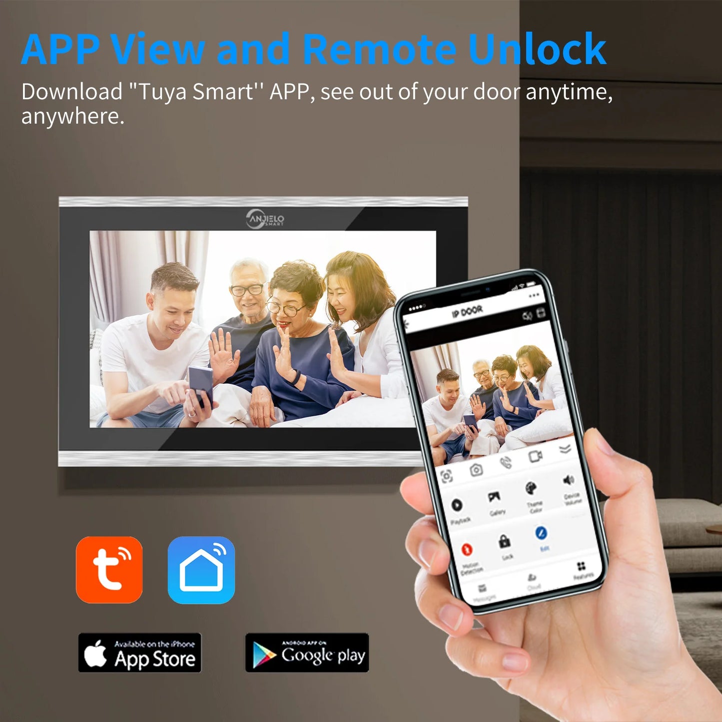 Fingerprint 5-in-1 WiFi Video Doorbell — Tuya Smart 1080P Touch Intercom System for Home Security