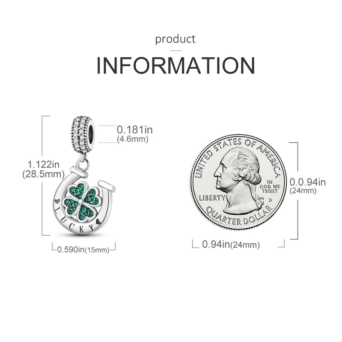 MULA Silver-Plated Sunflower & Four-Leaf Clover Dangle Charms - DIY 3MM Snake Chain Bracelet