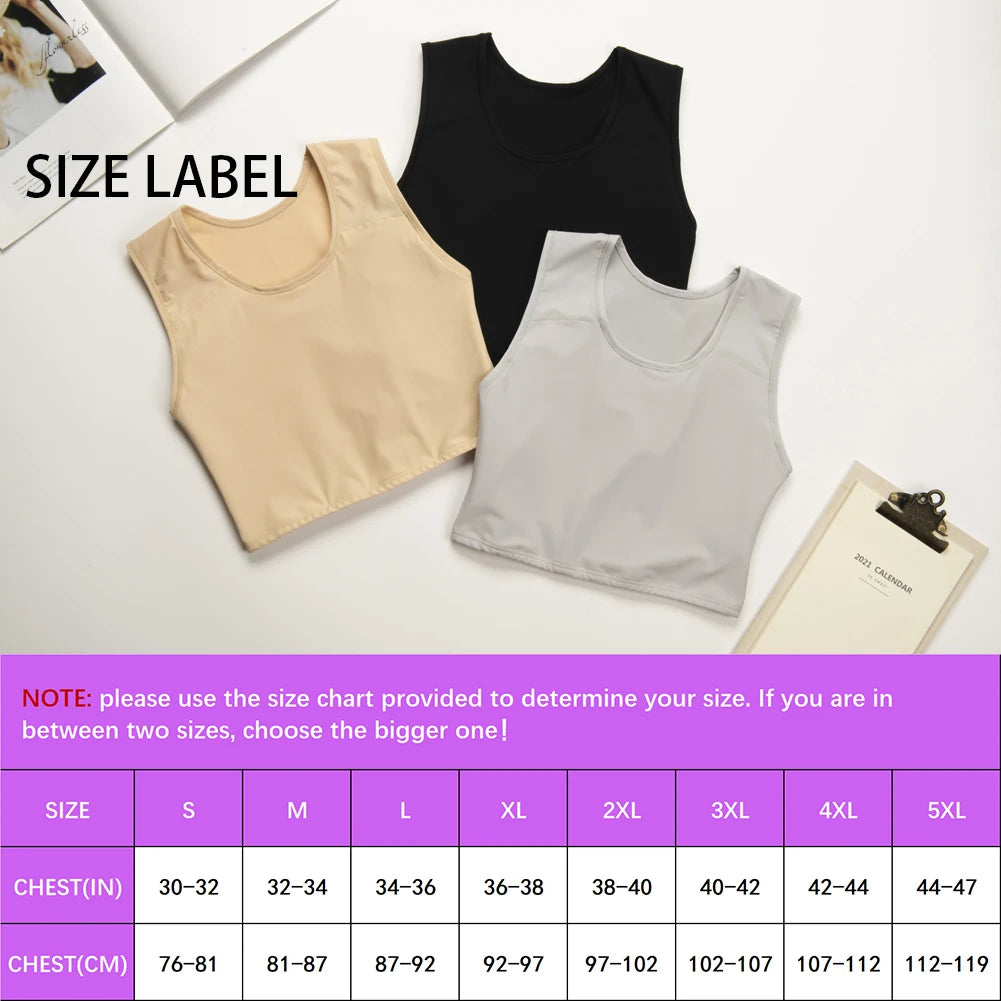 XUJI Transgender FTM Half Chest Binder – Breathable Tomboy Chest Compression for Comfort