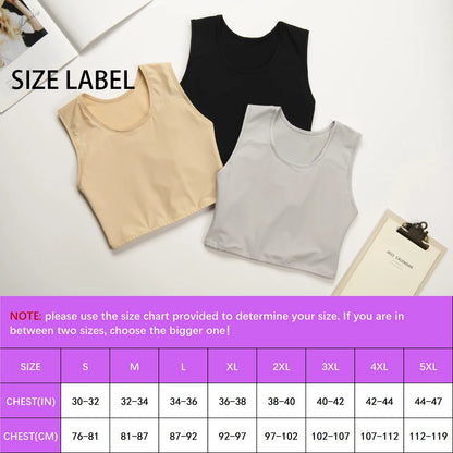 XUJI Transgender FTM Half Chest Binder – Breathable Tomboy Chest Compression for Comfort