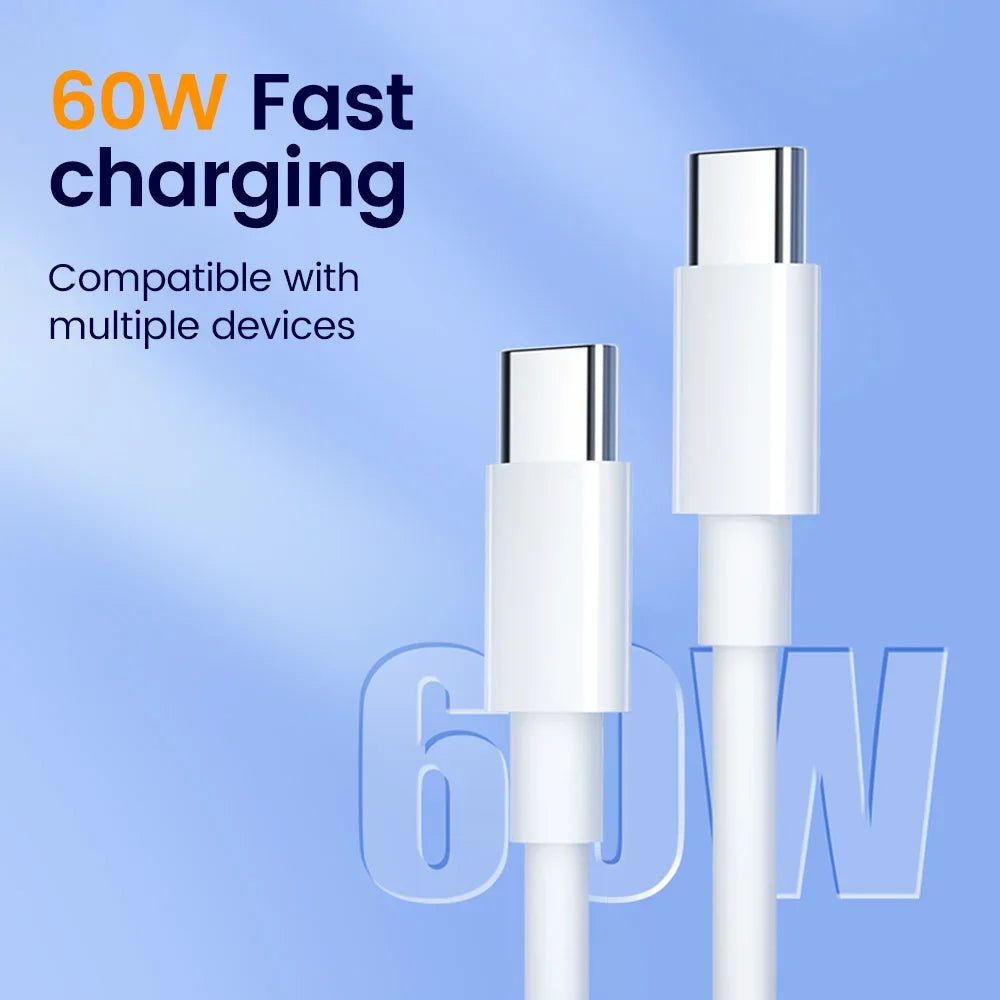 30cm USB-C to USB-C Fast Charging Cable – Compatible with iPhone 15, Xiaomi, Samsung, Huawei & Power Banks