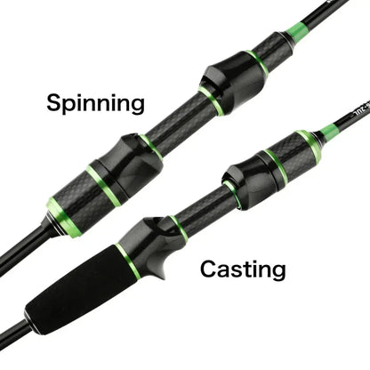 Ultra Light Carbon Fiber Fishing Rod – UL Solid Tip Casting & Spinning Pole, 2–8g Lure Weight, 2–6LB Line Rating
